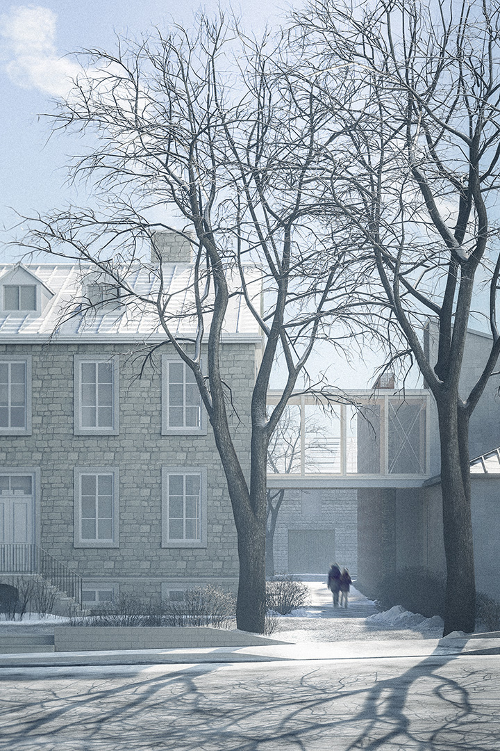 Casernes Saint-Louis, Vieux-Québec, Vue extérieur, Hiver