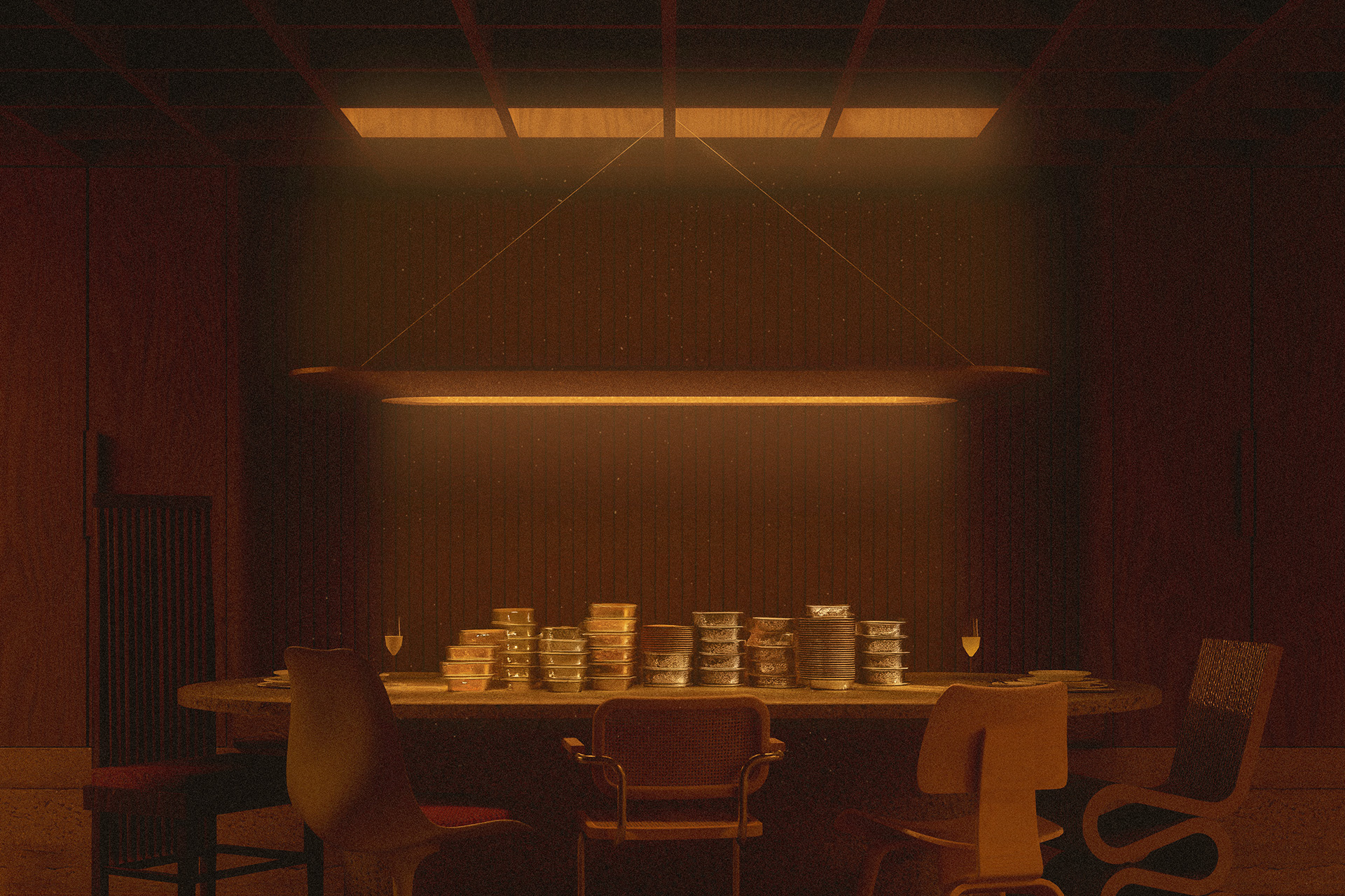 Vue intérieure de la salle à manger de la House of Anthology